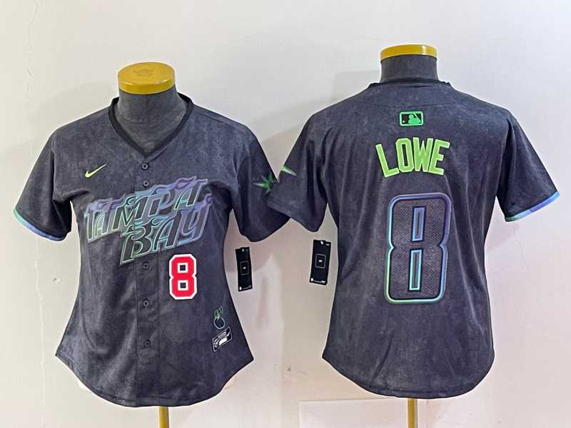 Women's Tampa Bay Rays #8 Brandon Lowe Charcoal 2024 City Connect Player Number Limited Cool Base Jerseys,We sell and wholesale Women's Tampa Bay Rays #8 Brandon Lowe Charcoal 2024 City Connect Player Number Limited Cool Base Jerseys on line form chian!